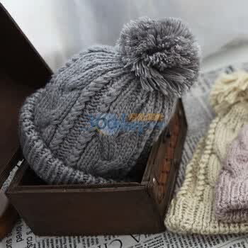 粉色绵羊pinksheep 手工毛线帽 糖糖 多色选 浅灰色 成人