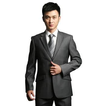 V3 MAN 两粒扣 包边修身 男士单件西服西装31931008-098 深灰色 175/92A（50）