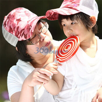 乐为帽子夏秋儿童帽亲子迷彩棒球帽童帽运动帽子L10KB100 浅粉红 SS