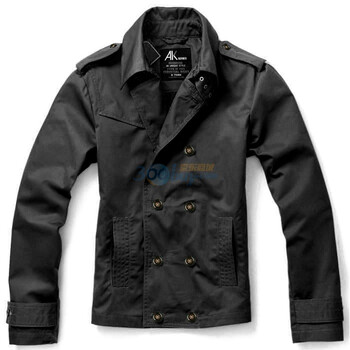 AK男装秋冬新品 防水摩托短风衣11B111002 黑色 XXL