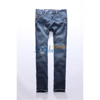 七匹狼SWJEANS休闲牛仔长裤171150403052 深蓝色 34