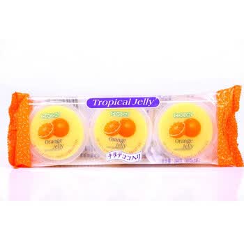 马来西亚进口可康牌 甜橙味果冻（含椰果）4板*240g（3杯x80g）