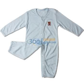 秋季新品 蒂乐竹棉混纺婴儿爬服 连体宝宝服 秋服007 浅蓝色 80码