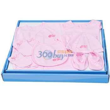 贝贝怡（bornbay） BB936 宝宝服 喜生贵子礼盒 婴儿童装内衣 淡粉 均码
