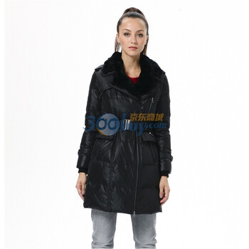 波司登 2011新款 羽绒服 女 个性修身中长款 兔毛领 BR2328 黑色 185/104A(XXXL)