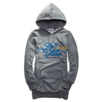 Giordano佐丹奴 外套 女热血青年印花CVC长版卫衣 01391504 灰色 XL
