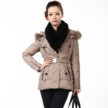 2011新款 冰洁羽绒服 女式经典时尚中款 BG11134 茶色 185/104A(XXXL)