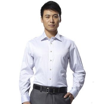 Hodo红豆衬衫 2012新款春装男士免烫蓝色条纹长袖衬衫ECS2012 蓝色 40