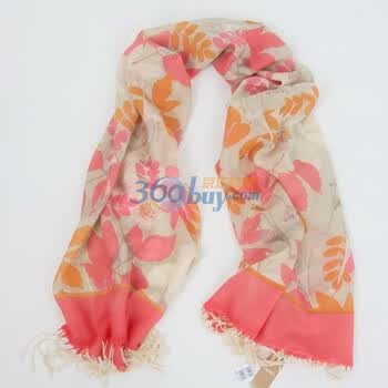 ANERLI安尔利冬季新品100%羊毛印花女士披肩围巾AQA-13-130 粉色