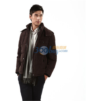 2011新款 冰洁羽绒服 男式都市休闲中长款 BG11127 巧克力 190/104A(XXL)