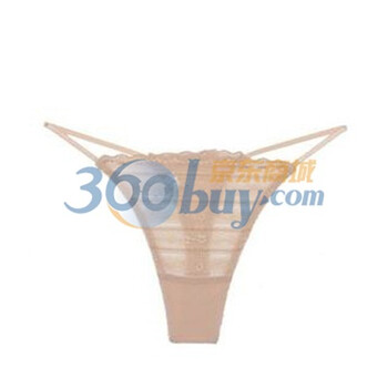 伊丝艾拉yiselle涟漪轻纱性感蕾丝蝴蝶结网纱低腰T裤2535 肤色 XL