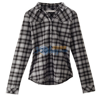 Giordano佐丹奴 衬衫 女狂野格子法兰绒衬衫 01341511 黑色 M