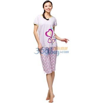 爱帝女式全棉套装6125302011【买即送10元京券】 浅紫 XXL