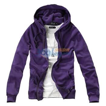 TUOYI正品2011春男学院风加厚复合双面绒连帽卫衣外套 M004紫色XXL