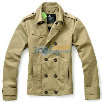 AK男装秋冬新品 防水摩托短风衣11B111002 卡其色 XXL