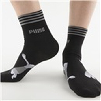 PUMA 彪马 精梳棉 男士提花休闲 短袜子 黑色 25-27cm