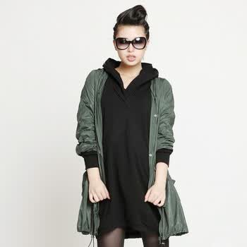 伊思君凯ESBACK 休闲两件套风衣1500230SCA414 墨绿色 M