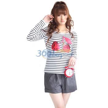 米娜 Mina collection 甜蜜樱桃派修身T 9A0278 白色 L