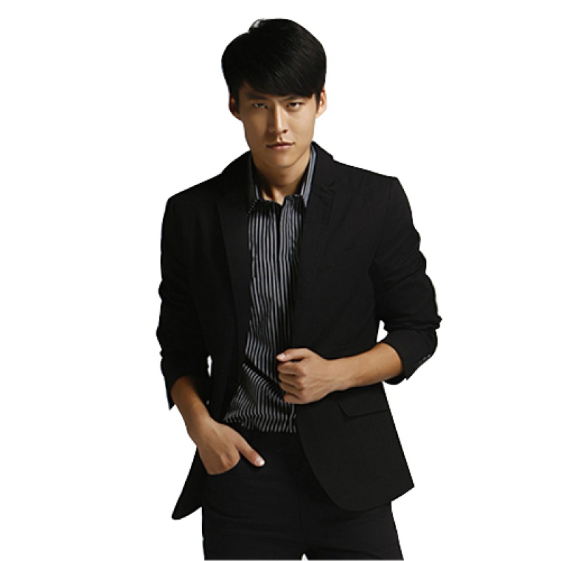 Jack+Jones/杰克琼斯西服一粒扣纯棉男士休闲西装