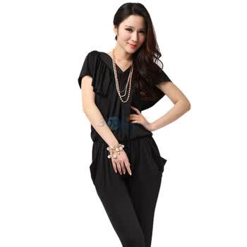 波特唐 2012夏季女装新款三款高品质连体裤连身裤女裤T9900 黑色 均码