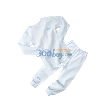 贝贝怡（bornbay） BB801 宝宝服 圆领套装 婴儿童装内衣 淡蓝 130码