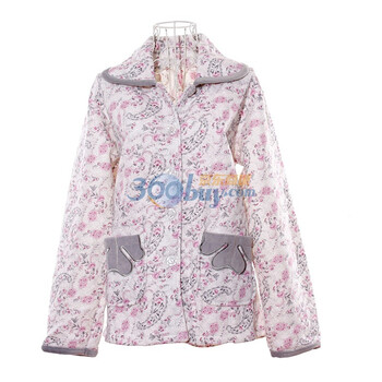 苏泽尔优雅小碎花夹层中厚睡衣家居服48061 XXL