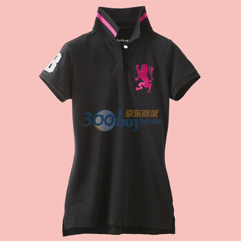Giordano佐丹奴 Polo 女全新荧光狮王修身POLO 01312427 黑色 M