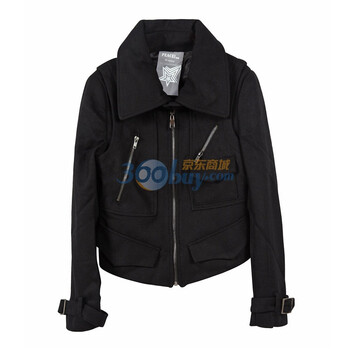 PEACEBIRD太平鸟【冬季新品】拉链式呢夹克AR1050605 黑色 XL