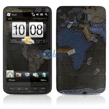 ideaSkin HTC HD2/T8585/T8588 牛仔裤的世界地图 外壳保护套皮贴膜 ENCISA750481