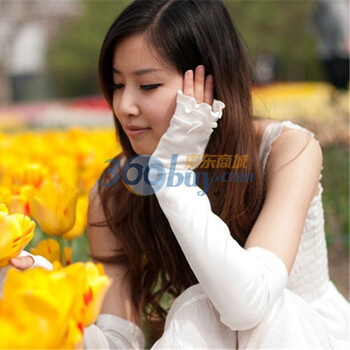 乐为手套夏季女士长款防晒手套C109 白色