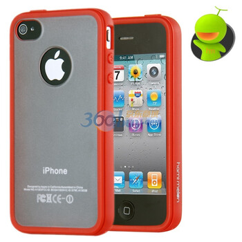 哈密瓜（hamimelon) HM0262 磨砂后壳TPU边框 iphone4S保护套 升级版IMD技术 iphone4S/4通用 红色