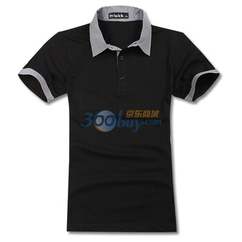 OBM2012新款男士T恤休闲百搭纯色男士短袖T恤翻领POLO衫12DT018S 黑色 180