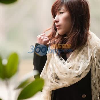 乐为围巾秋女款纯色时尚棉质半透明蕾丝围巾丝巾L09FC159 浅黄色 均码