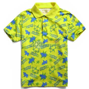 Giordano佐丹奴童装 Polo 男可爱小牛印花POLO 03011014 黄绿色 110