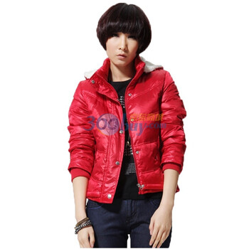 唐狮Tonlion女装纯色带帽羽绒服110421072013 红色 L
