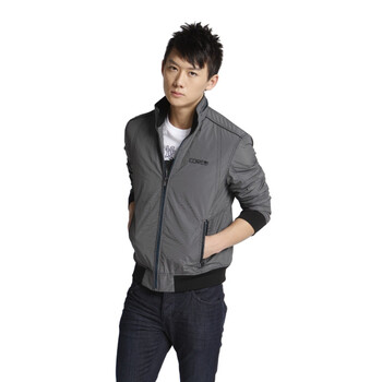 Jack Jones/杰克琼斯细格纹立领薄款棉服E(黑)|211121040010 XXXL