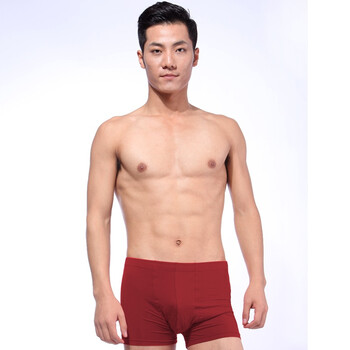 AB内衣 莫代尔商务男士平角内裤6222 酒红 XXXL