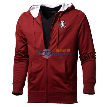 Giordano佐丹奴 外套 男缤纷活力狮王连帽开胸卫衣 01071400 红色 XL