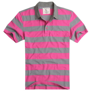 MR.ZERO零号男 时尚条纹撞色POLO 短袖T恤BFD0023 16 洋红 (品红 玫瑰红) XXL