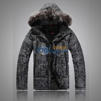 valianly 2011新款男款羽绒服滑雪服 转移印花毛防水防风保暖透气2167黑色54/XXL/185