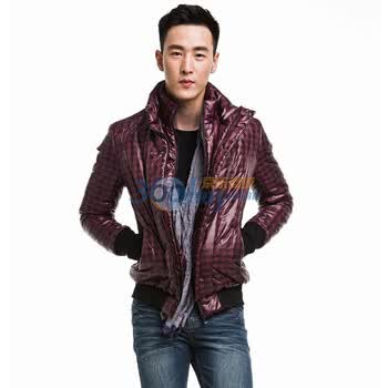 PEACEBIRD太平鸟男装冬季新品棉褛80610446022 酒红色 XXXL
