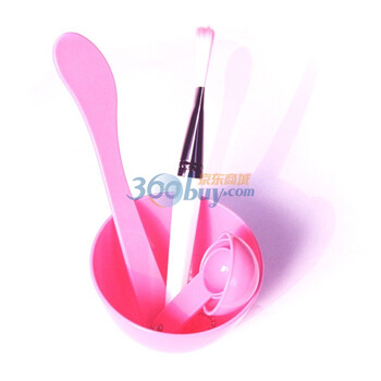DIY小套碗4件/组（计量器+面膜碗+面膜刷+面膜棒） 自制面膜工具 P8507 颜色随机