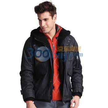 【FEEL MIND】男装连帽防水涂层加厚棉服 13-10719黑色 黑色 XL