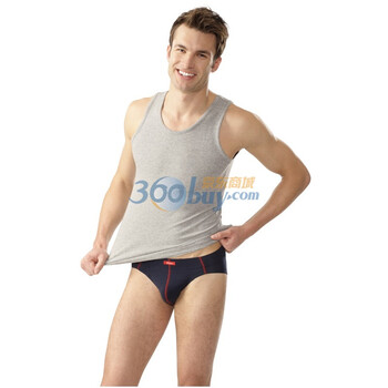 Hanes 恒适男式棉氨背心BUM806-美国专业内衣品牌 麻灰 XXL超大号
