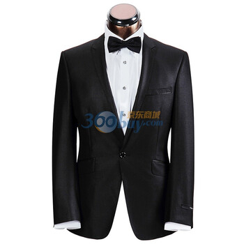 莱克斯顿luxdon 男士韩版修身西服套装 男结婚礼服西装 03111504 黑色 54