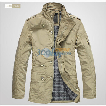 好衣府 秋冬新品韩版休闲男装夹克衫 [有加厚款棉衣外套] J1 卡其色加厚加棉款 XXL
