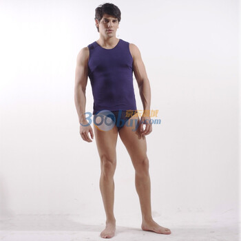 竹布男士无袖家居服（F1103） 紫色 XXL