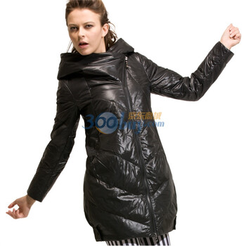 妠彩 N.CAI 2011冬季时尚女装连帽羽绒服 Y11093 黑色 XXXL