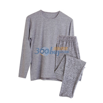 clostyle洛黛尔典圆领柔舒莫代尔打底套装内衣家居 浅灰色 XL