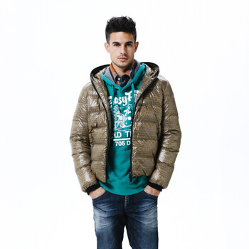 波司登 2011新款 羽绒服 男亮面英文字母时尚短款 SR2201 褐色 190/104A(XXL)
